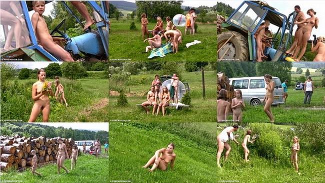 Videos mit jungen Nudisten in der Natur - Grasige Fitness im Freien [Nudismus-Sammlung]
