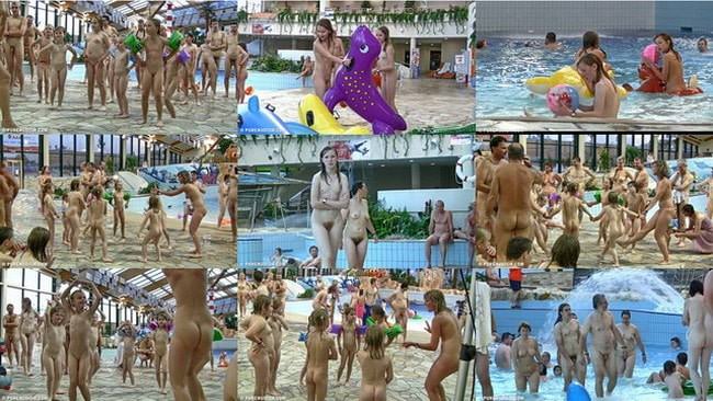 Europäisches FKK-Video im Wasserpark mit Schwimmbad [Nudismus-Sammlung]