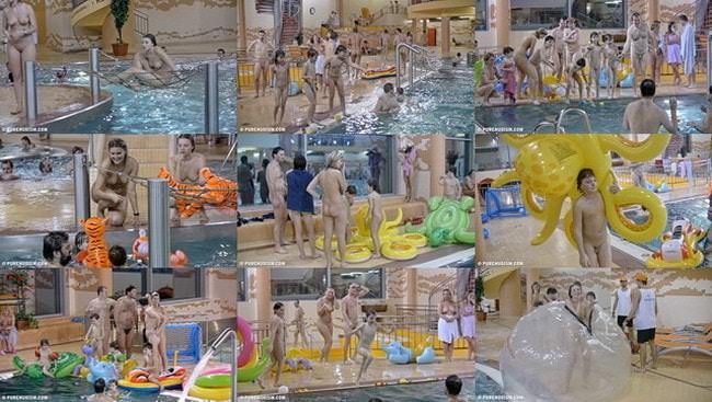 Moderner Nudismus und nudistische nackte Familien im Pool video [Nudismus-Sammlung]