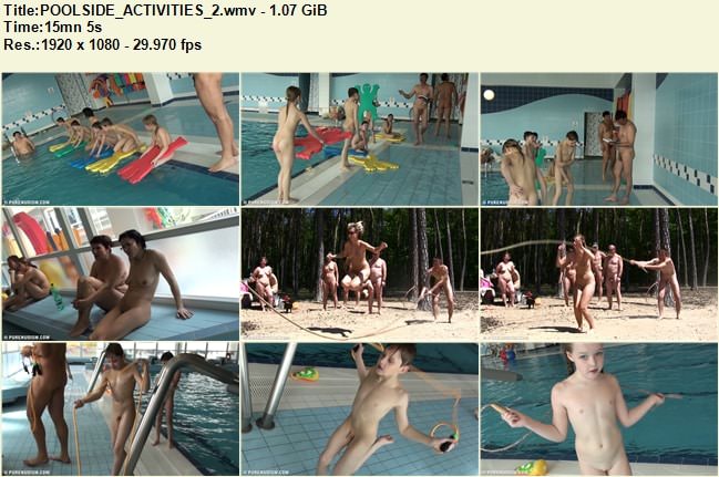 Video Familien nudismus - Aktivitäten am Pool [Nudismus-Sammlung]