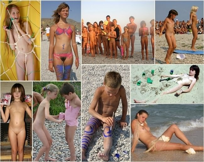 Purenudismus Fotos - Kind wird gemalt [Nudismus-Sammlung]